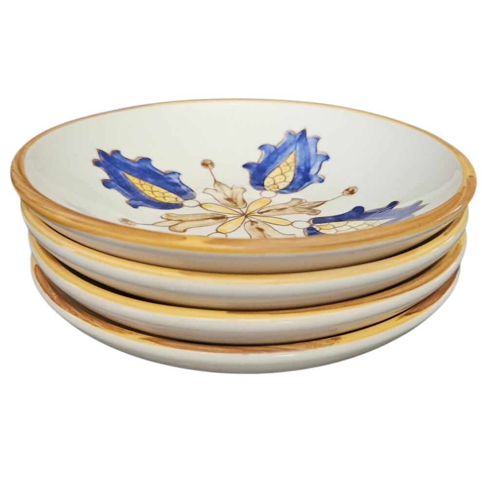Williams Sonoma Set of 4 Floral Dessert Bowls Multicolor Portugal Pottery